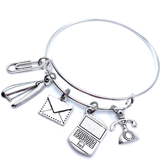 Secretary Bracelet Office Worker Charms Bangle - Picture 3 of 7